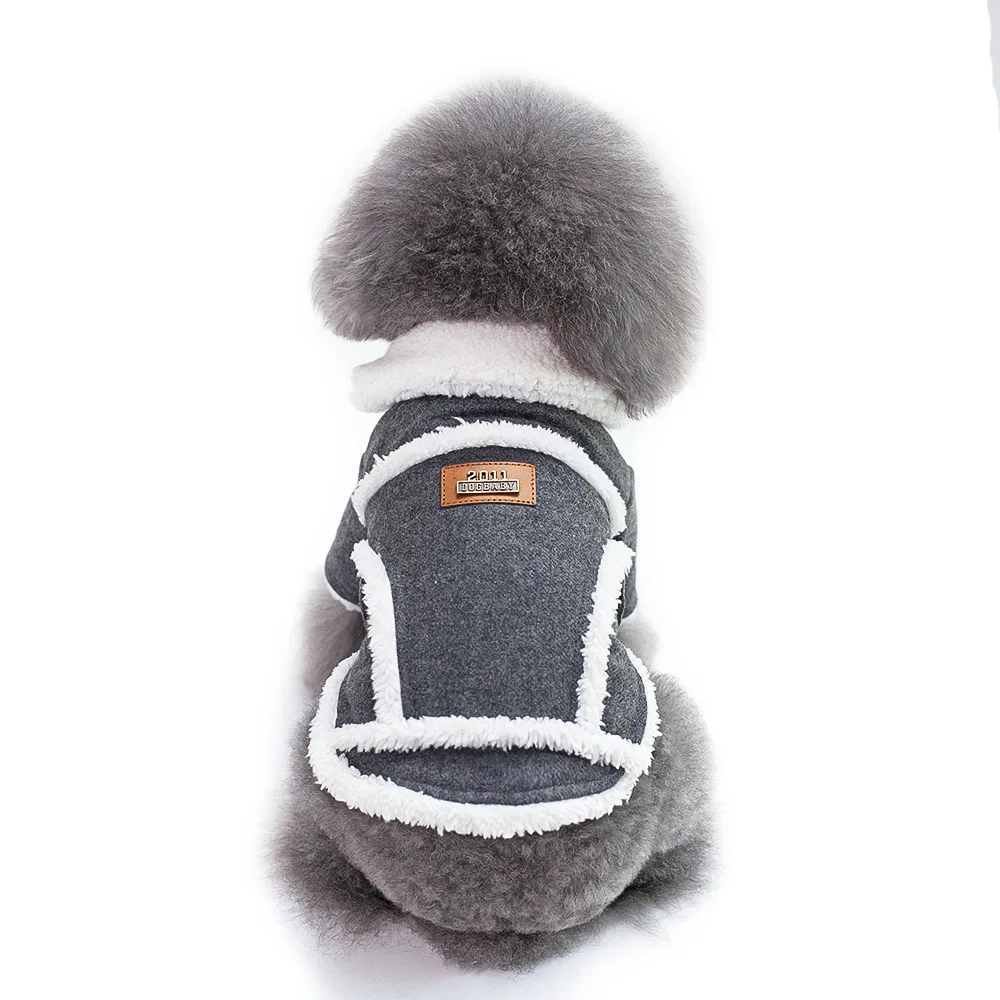 Теплые осень зима коралловый флис куртка хлопок Pet пальто Одежда для собак мелких