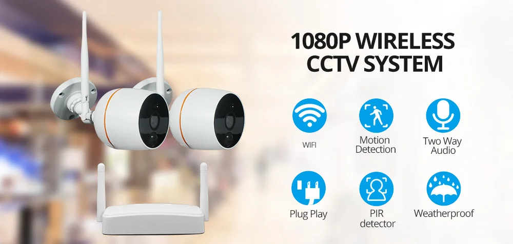 YobangSecurity домашняя Видео Аудио уличная IP камера 1080P Wifi мини 4CH NVR комплект беспроводной CCTV камеры видеонаблюдения системы