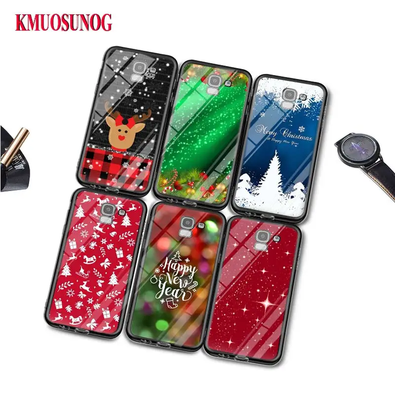 

Black Silicone Case Christmas tree Fashion for Samsung Galaxy j8 j7 j6 j5 j4 j3 Plus Prime 2018 2017 2016 Phone Bag Cover