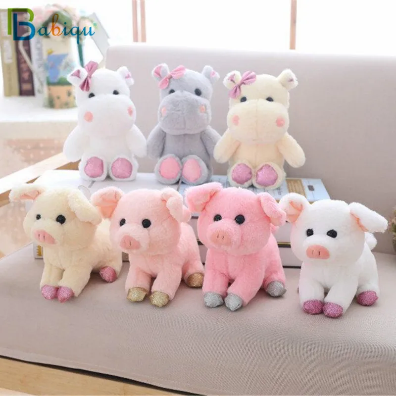 

Babiqu 1pc 20cm Cute Animals Doll Soft Stuffed Kawaii Pig and Hippo Plush Toys for Children Birthday Gift Kids Baby Appease Toy