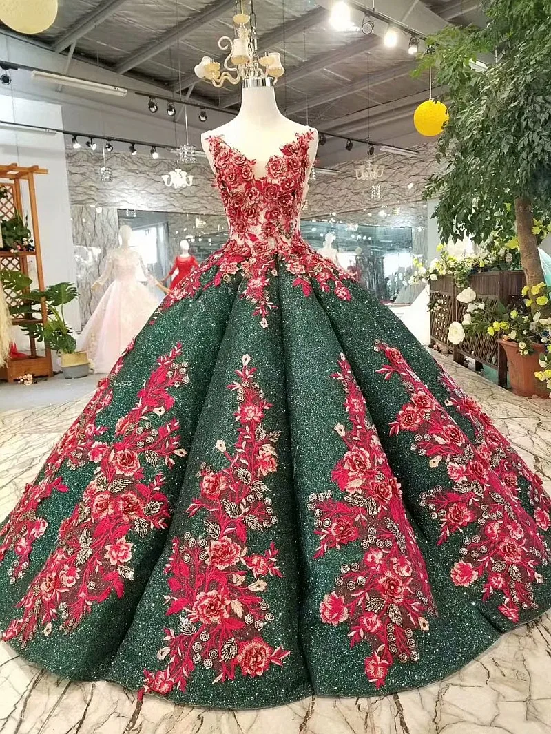 Новинка 2019 зеленые свадебные платья с блестками без рукавов кружевной