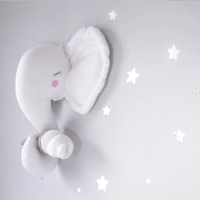 Handmade DIY baby nursery felt animal head wall decoration baby girl