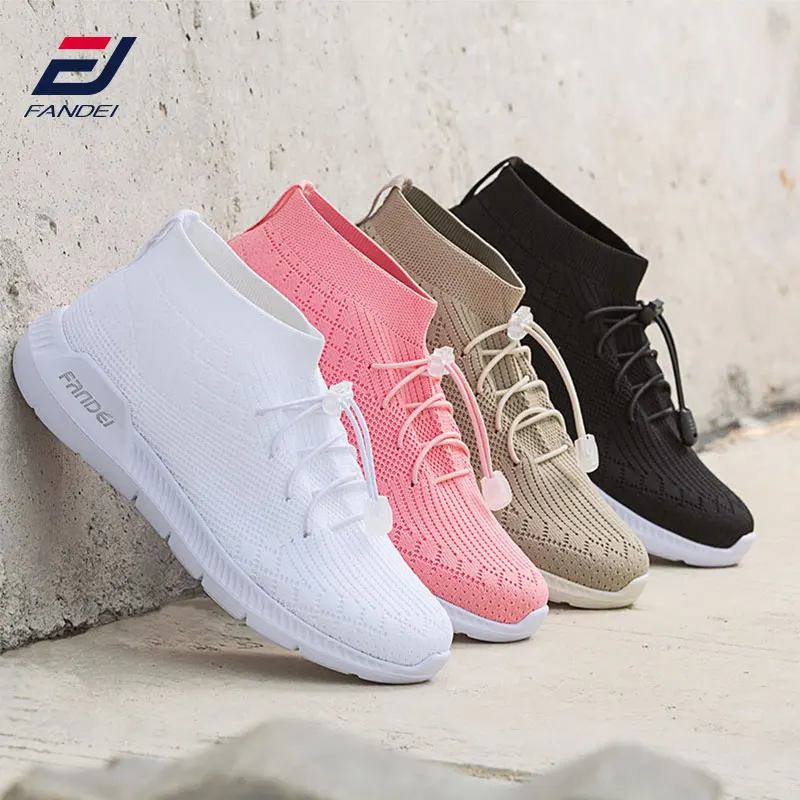 

FANDEI Winter Women Running Shoes Socks Sneakers For Woman Sport Shoes Breathable Mesh Walking Shoes Zapatillas Mujer Deportiva
