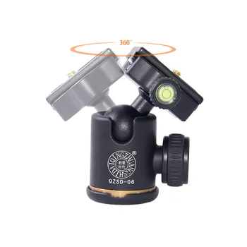

QZSD Q06 Aluminum Panoramic Ball head with Quick Release Plate Two levels Max Load 6KG Camera Tripod