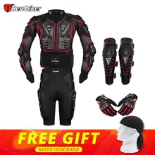 HEROBIKER Red Motocross Racing Motorcycle Body Armor Protection Motorcycle Jacket Shorts Pants Protective Gear Knee Pads