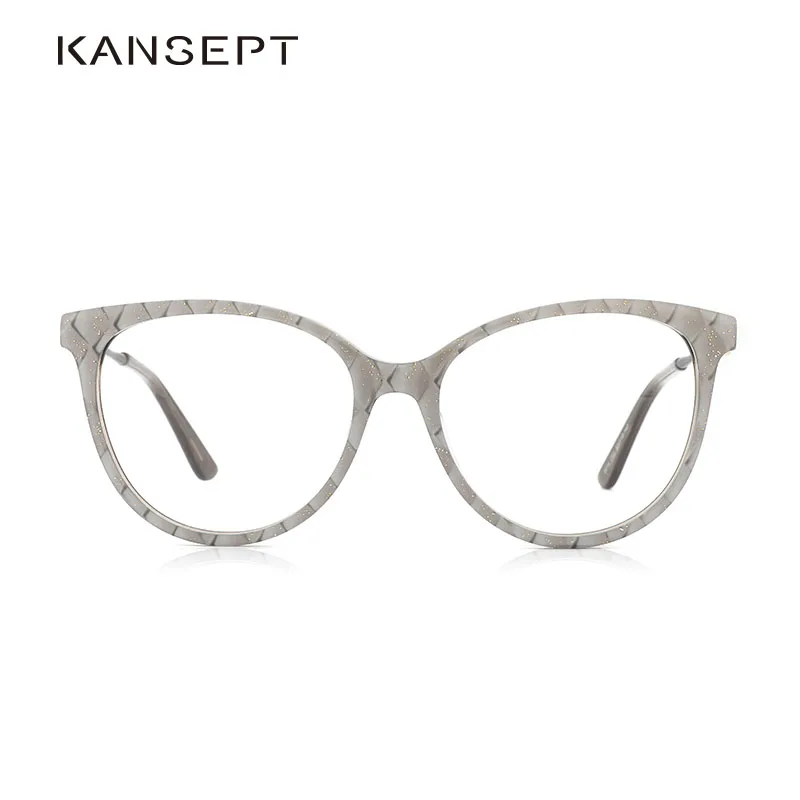 Acetate Women Round Glasses Frame Plaid with Gold powder Fashion Eyeglasses Frame For Women Beautiful and High Quality #9014