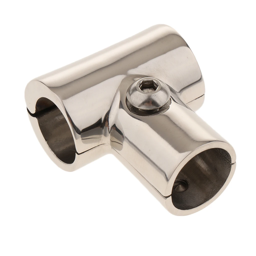 

Bow Boat Hand Rail 90 Degree Tee Fitting 22mm Tube Stainless Steel Boat Accessories Marine for Yacht Kayak Boat Silver