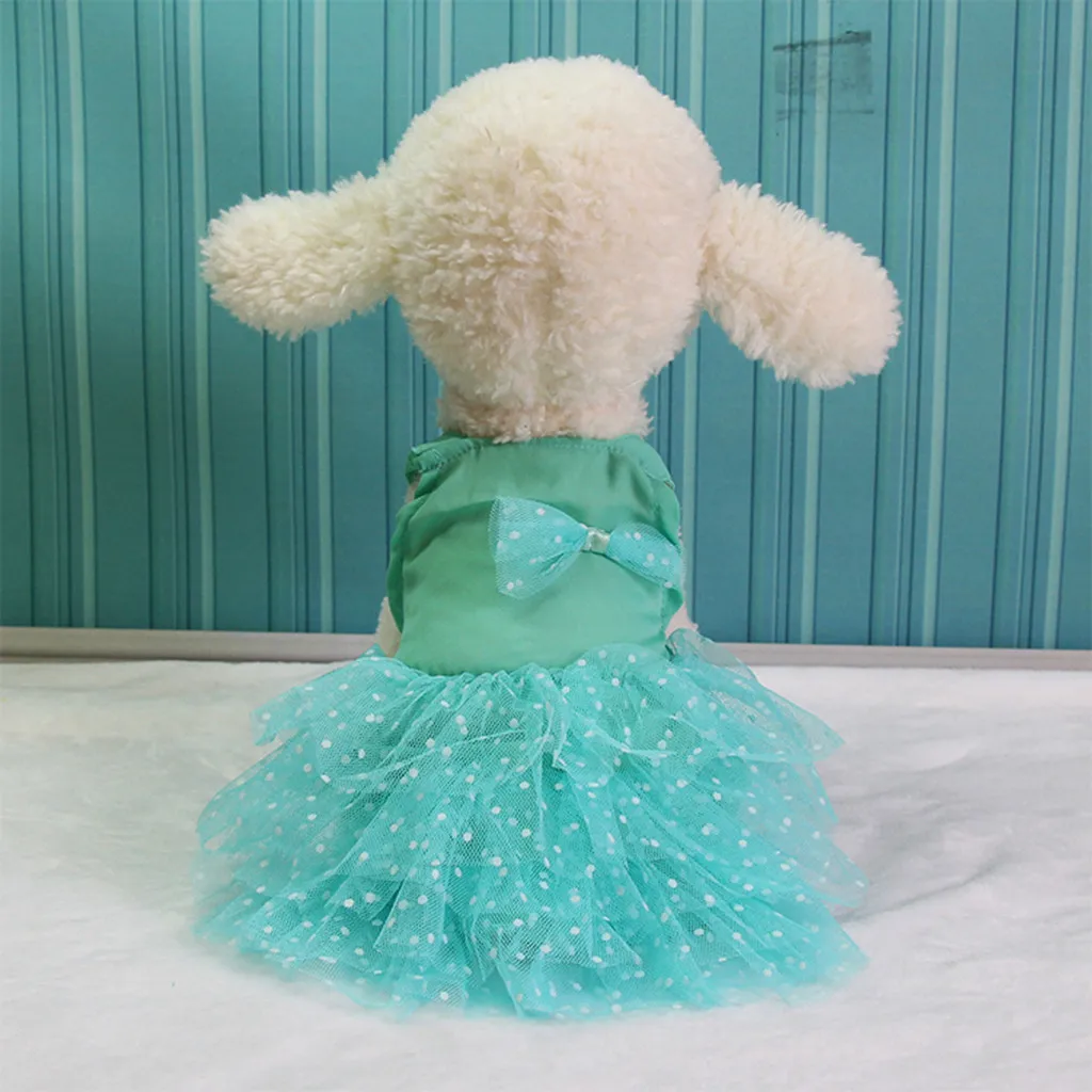 

Breathable Summer Dresses for Dogs Cat Princess Polka Dot Print Pet Dogs Clothes Tulle Skirt Vestidos Puppy Wedding Petstyle