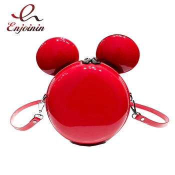 

Fashion Round Cartoon Style Design Red & Black Fun Ladies Shoulder Bag Handbag Crossbody Mini Messenger Bag For Women Bolsa Flap