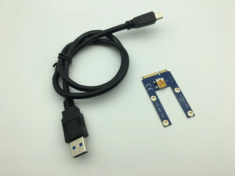 Мини PCI-E для PCI Express удлинитель Riser Card PCIE 1x до 16x слот USB3.0 кабель для передачи данных SATA до 6Pin источник питания для майнинга биткоина