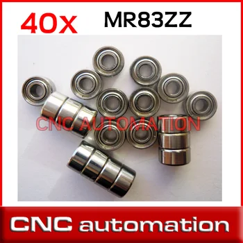 

40pcs MR83 MR83Z Miniature Bearings Mini ball bearing 3X8X3 mm 3*8*3 MR83ZZ radial shaft