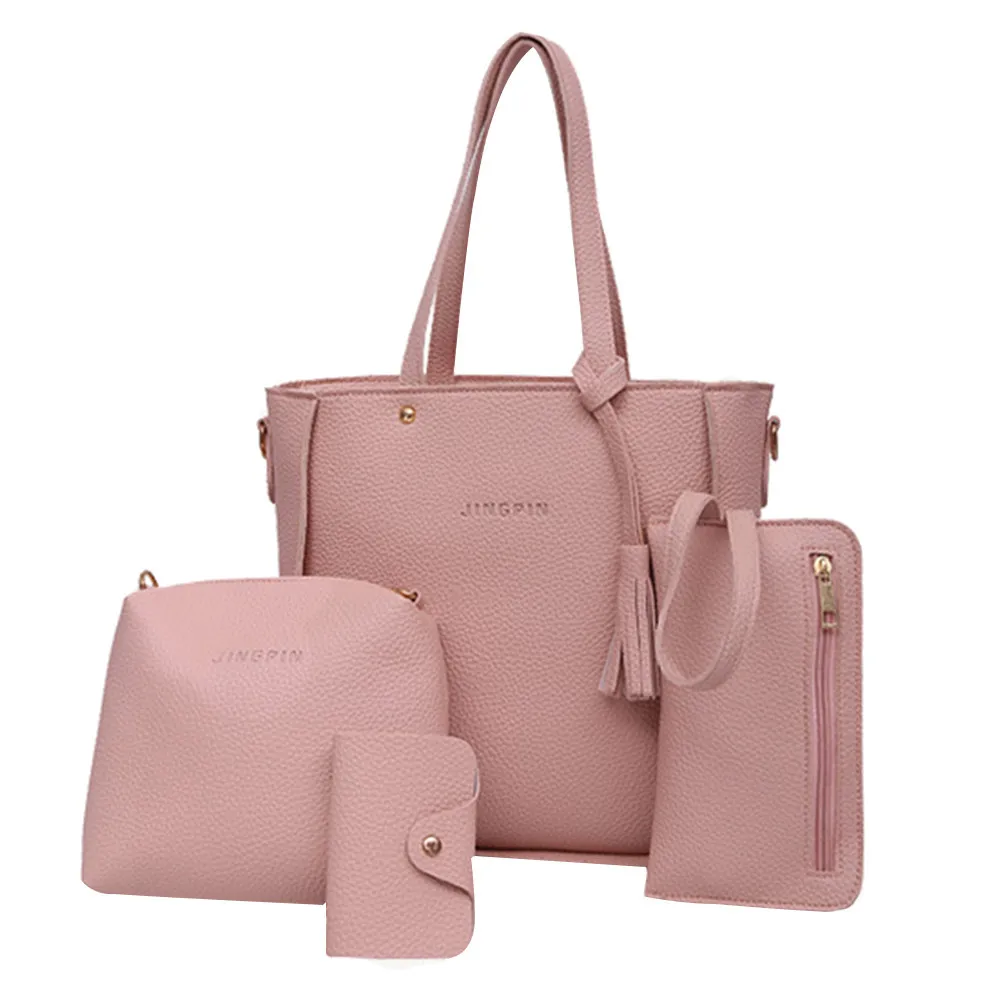 Women Four Set Handbag Shoulder Bags Four Pieces Tote Bag Crossbody Wallet Bags Women Four Set Handbag Shoulder Bags Four Pieces Tote Bag Crossbody Wallet Bags