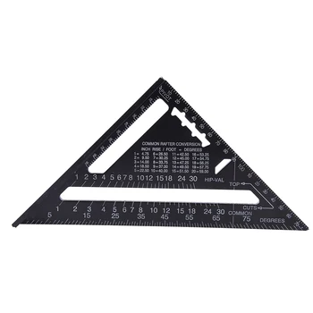 

1PC Aluminum Alloy Triangle Angle Protractor Speed Square Measuring Ruler Miter For Carpenter Hand Tools Black