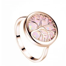 

Charming tree of Life Fire Opal Ring gifts for women girl bisuteria anillos de compromiso Couple Romantic cute ring