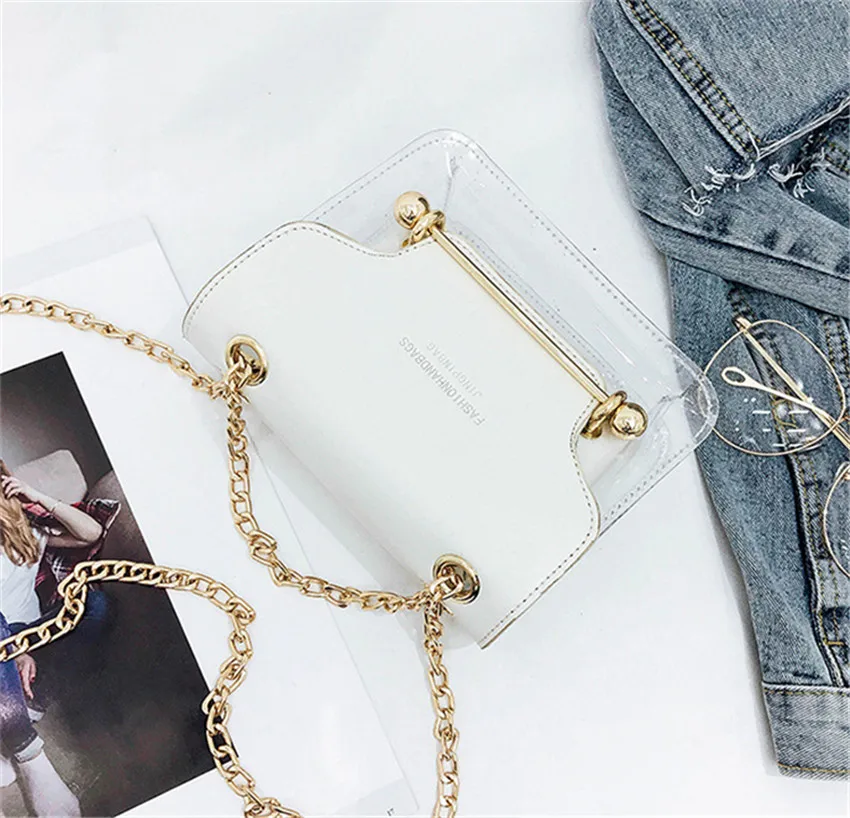 

Transparent Plastic Female Steamed Stuffed Bun Small Square Chain Shoulder Bag Perspec Bag