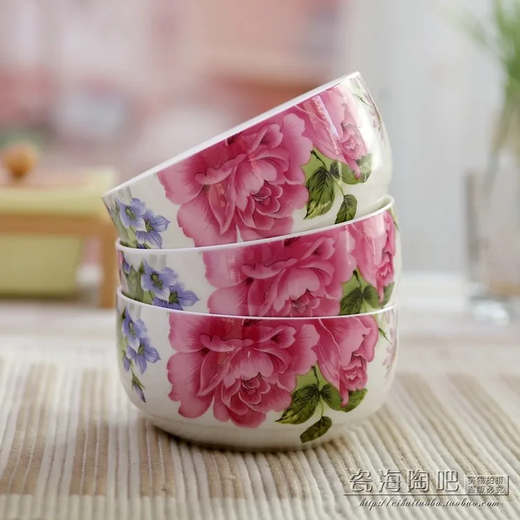 4,25 дюймов, прекрасный костяной фарфор японские суповые чаши, красочная кухонная утварь, дизайн розы, фарфоровая посуда