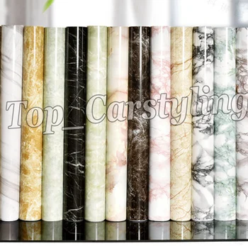 

High quality marble grain vinyl Self Adhesive Stickers foil Wallpaper For wall floor door decoration PROTWRAPS 1.22x50m Roll