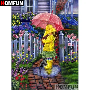 

HOMFUN Full Square/Round Drill 5D DIY Diamond Painting "Cartoon girl" Embroidery Cross Stitch 5D Home Decor Gift A07437