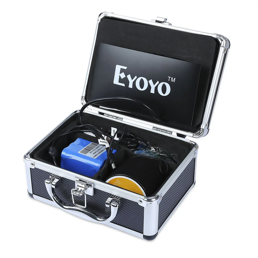 Eyoyo صياد السمك 30 M 1000TVL تحت الماء الصيد مكتشف الأسماك كاميرا مع الشمس قناع DC 12 V الألومنيوم سبائك Fishfinder