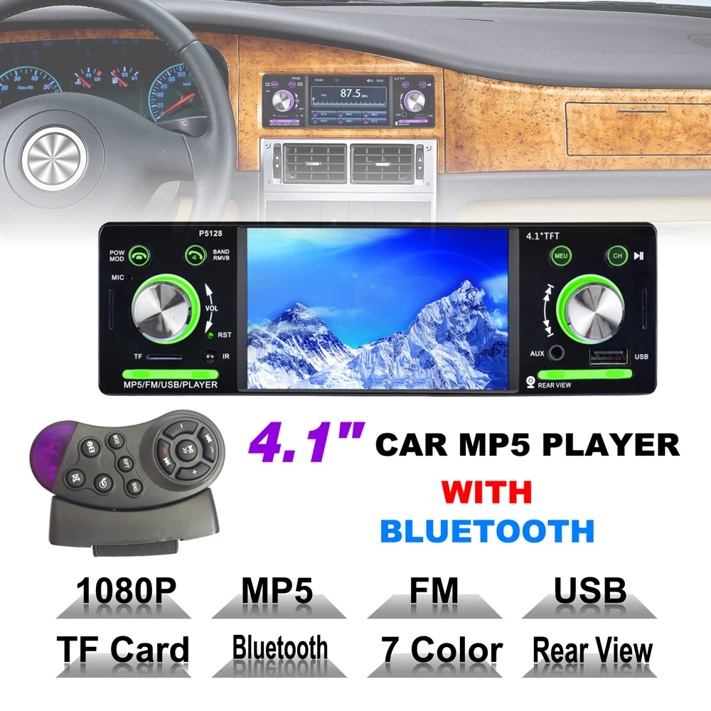 4 1 Inch 1 Din HD Bluetooth font b Car b font Stereo font b Radio