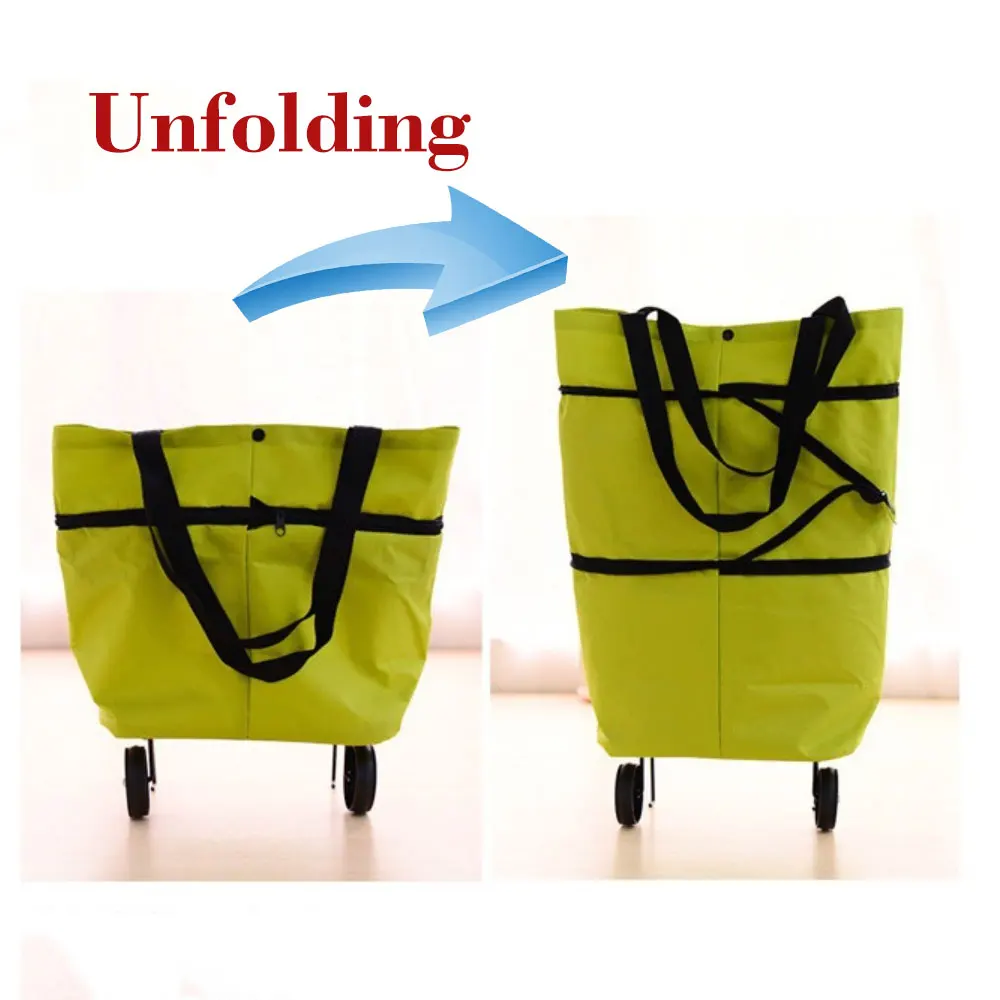 

Car Folding Luggage Cart adjustable Shopping Bag Fashion Flexible Cargo Bag With Wheels For Grandmother Women Ladies