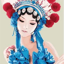 Китайский стиль, Пекинская опера, печать, сделай сам, Цифровая живопись маслом по номерам, ручная роспись маслом, 40x50 см, без рамки