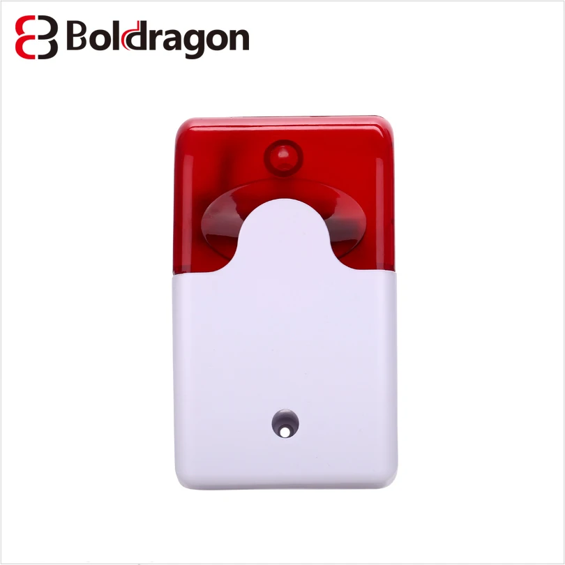 Mini Wired Strobe Siren Durable 12V Sound Alarm Strobe Flashing Red Light Sound Siren Home
