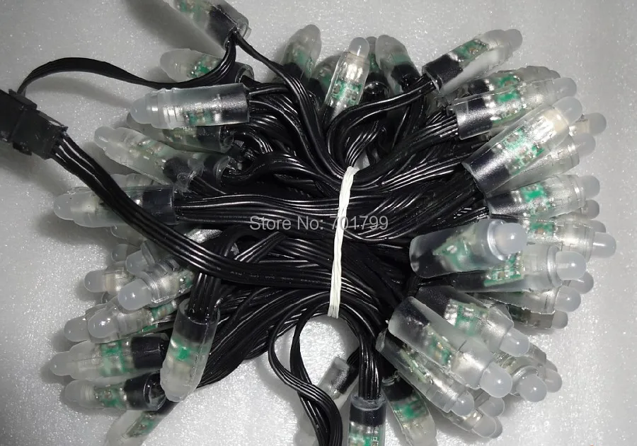 

DC12V 100nodes/strand RGB dump nodes, IP68 rated; 24W;all black wire