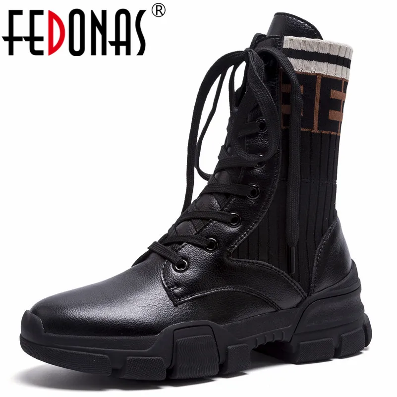 

FEDONAS New Fashion Ankle Boots For Women Platforms Punk Rock Night Club Party Shoes Woman Lace Up Ladies Shoes Basic Boots