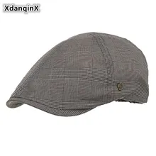 XdanqinX Для Мужчин's стиль Винтаж хлопок берет летние тонкие дышащие Для женщин шляпа, солнцезащитный козырек простой Повседневное ретро пара брендов Кепки