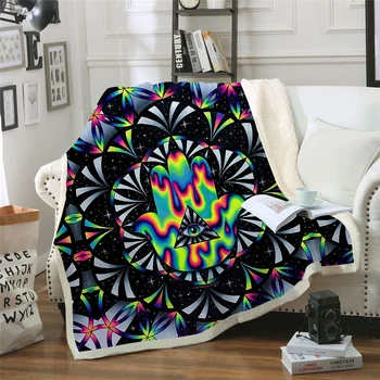 

Trippy Hamsa 3D Printed Sherpa Blanket Couch Sofa Cover Youth Travel Bedding Outlet Velvet Plush Throw Fleece Blanket Bedspread