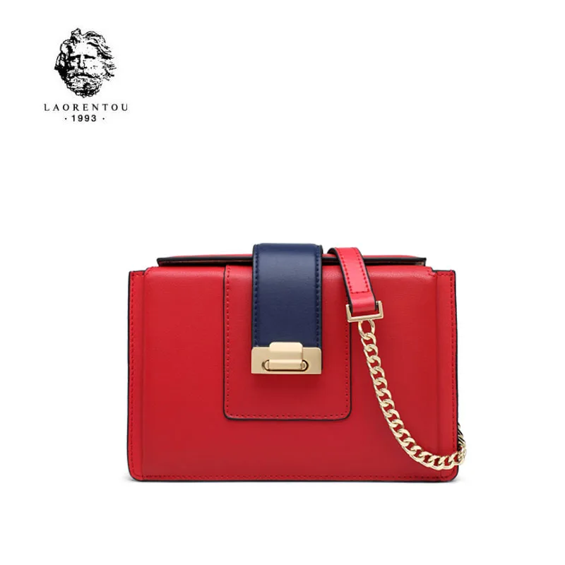 

LAORENTOU 2019 fashion small square bag leather wild Messenger bag ladies chain shoulder bag