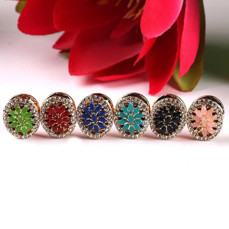 

WEIYU 6pcs Rhinestones Muslim Magnet Brooches Hijab Scarf Buckle Woman Wedding Broches Muslim Brooches Safety Scarf Hijab Pins