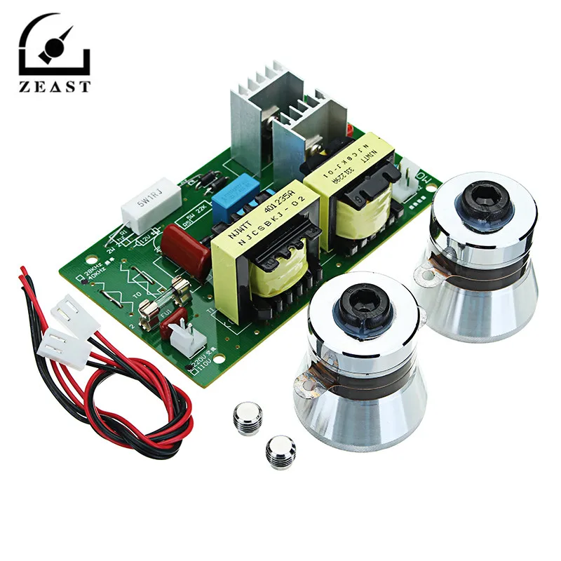 

AC 220V 60W-100W Ultrasonic Cleaner Power Driver Board With 2Pcs 50W 40KHZ Transducers For Low-power Ultrasonic Cleaning Machine