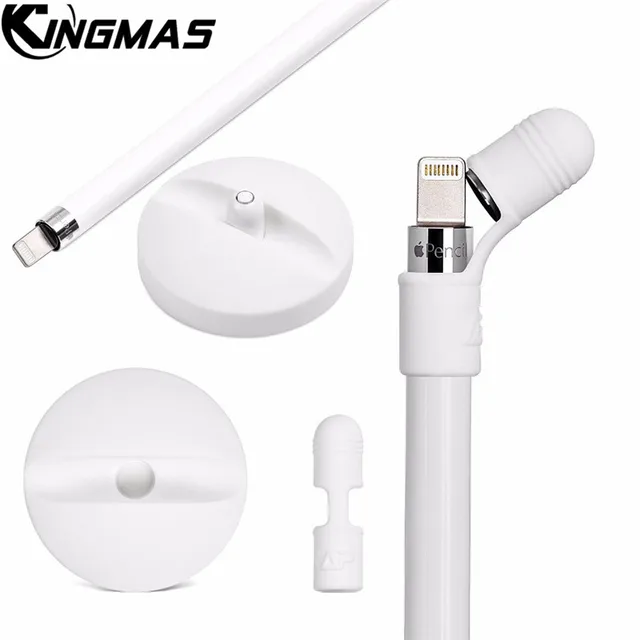 KINGMAS High Quality Silicone Charging Cradle Stand Anti-Lost Cap Cover Grip Holder For iPad Pro Apple Pencil Touch Stylus Pen
