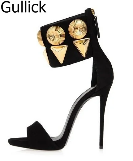 Fashion Summer Spring Dress Elegant Women Shoes Thin Super High Heels Solid Black Zipper Open Toe Women Sandals Free Ship Women's Shoes