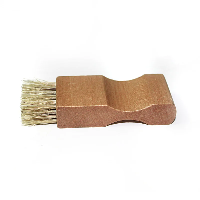 

Dropshipping 1pcs Beech Handle Shoes Shine Brush Polish Pig Bristle Hair Buffing Brush Mini Shoes Oil Brush