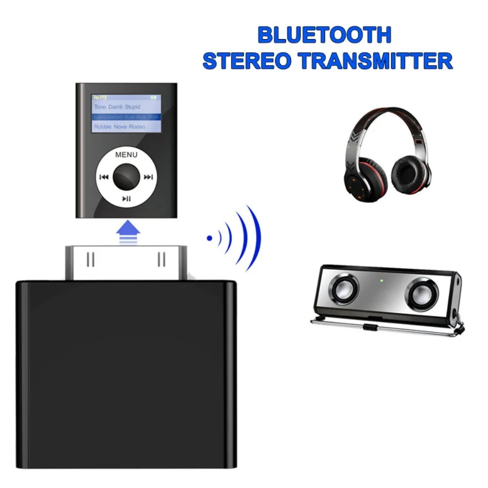 Bluetooth аудио передатчик Черный 30pin Bluetooth передатчик стерео адаптер для iPod Ser uy