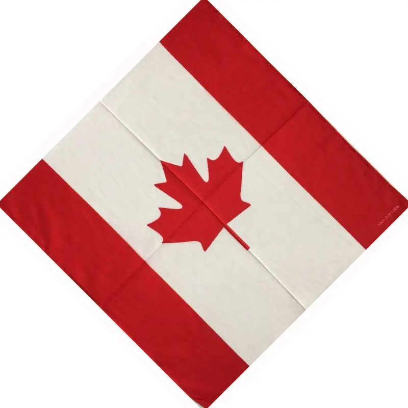 55x55 см канадский флаг кленовый лист печати унисекс квадратные банданы хлопок шеи шарф Байкер Мотоцикл платок патриотический головной убор
