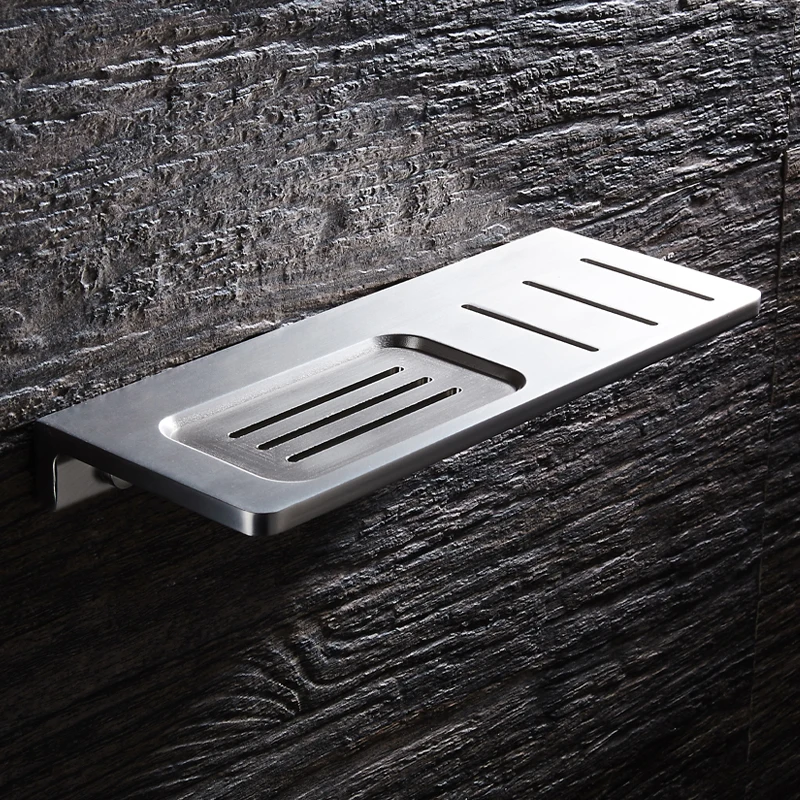 Soap Holder Aluminum Bathroom Shower Lengthen Drain Soap Dish Storage Rack Decorative Soap Dishes Wall Mounted Cosmetic Shelf
