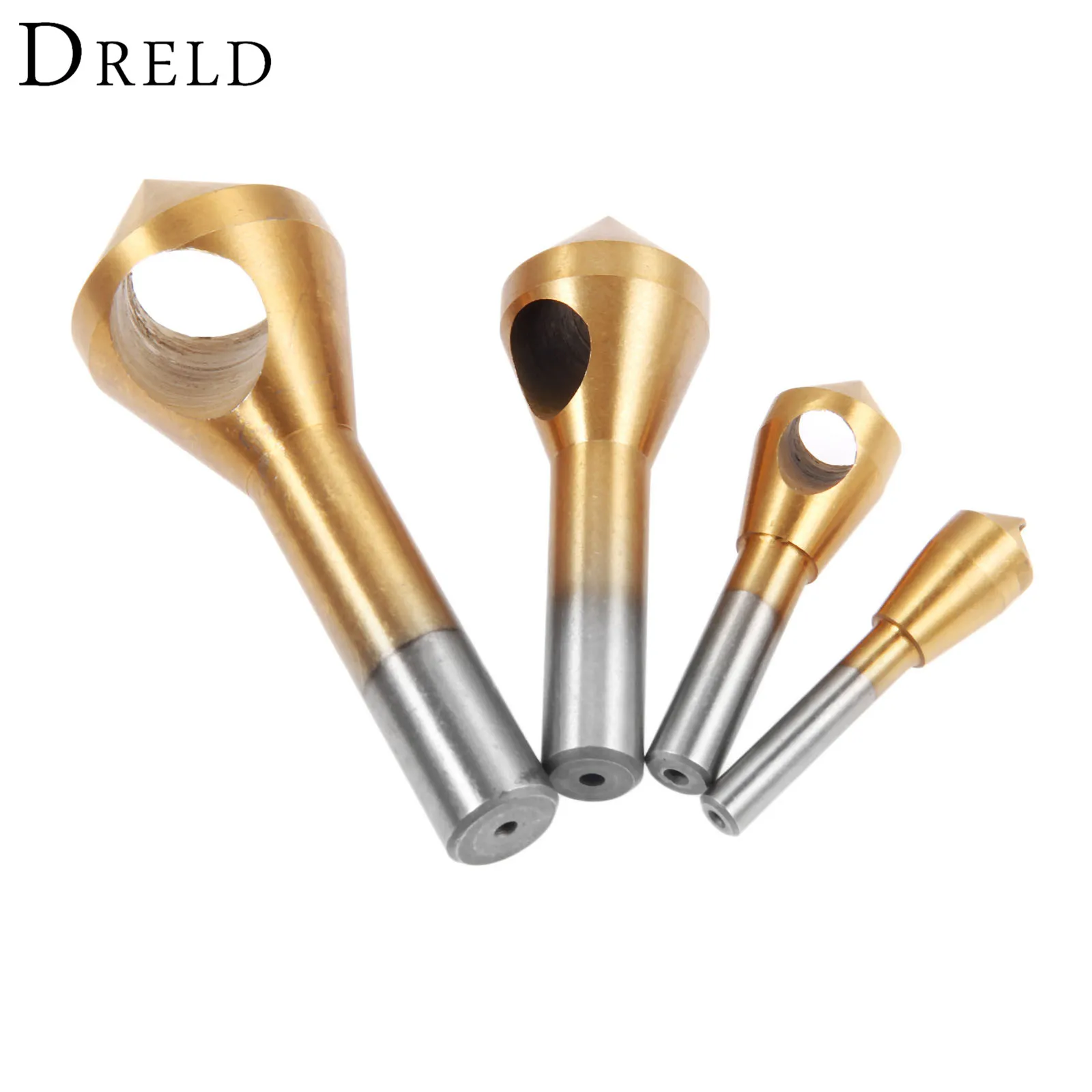 Buy DRELD 4Pcs/set Titanium Countersink Deburring