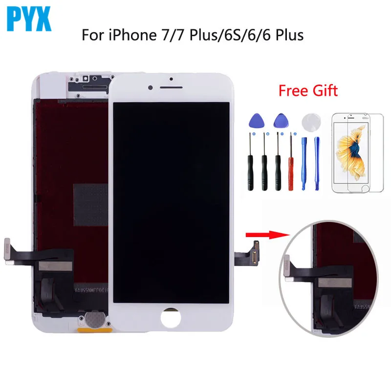 Черный белый для iPhone 7 7Plus 6 6S ЖК-дисплей дигитайзер панель стекло в сборе Plus +