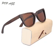 Madera gafas de Sol de Los Hombres gafas de sol 2017 Gafas de sol Mujer Marca Mujeres De Bambú Marco Marrón Gafas de Sol Polarizadas de Los Hombres 2016