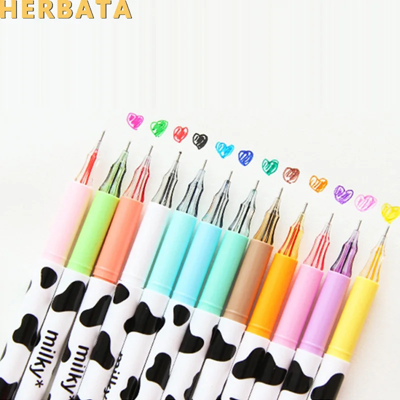 Buy 12color Milky cow diamond head day Gel pen New