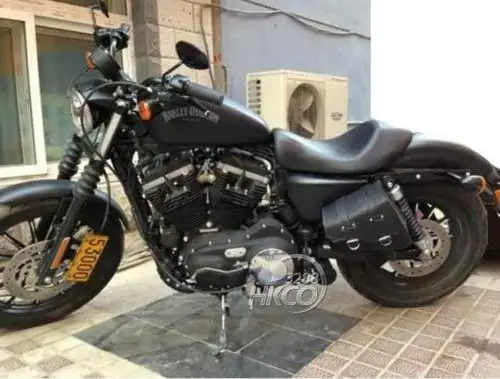 Gzriverrun ПУ кожа Saddlebag для Harley Davidson Sportster XL 883 1200 черный 2 шт. мотоциклетные Чемодан инструмент стороны сумка