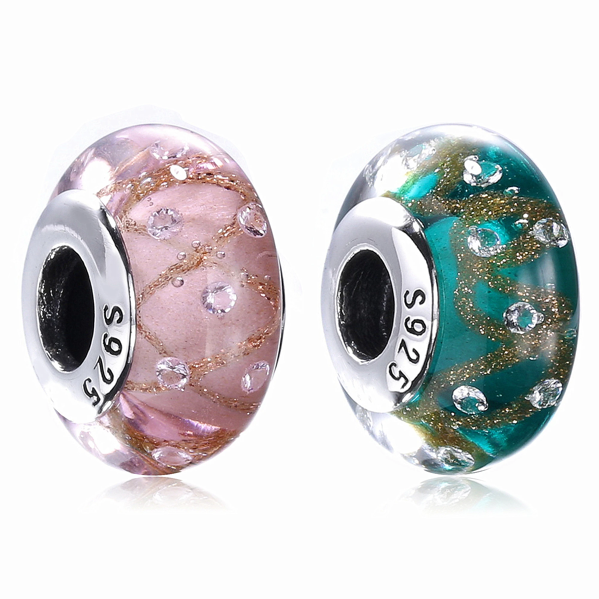 

Ajax 925 Sterling Silver gorgeous glass beads for delicate women