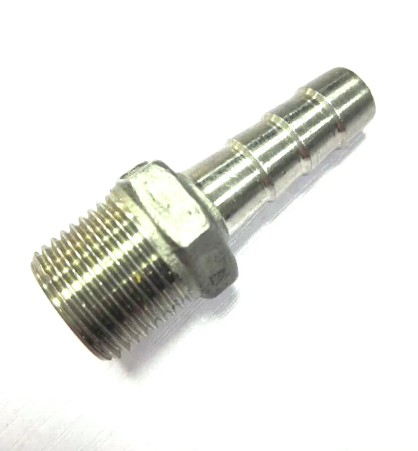 

2pcs 1/4" 3/8" 1/2" NPT Male Thread Pipe Fitting x 8 10 mm OD Barb Hose Tail Reducer Connector Fitting Stainless Steel 304
