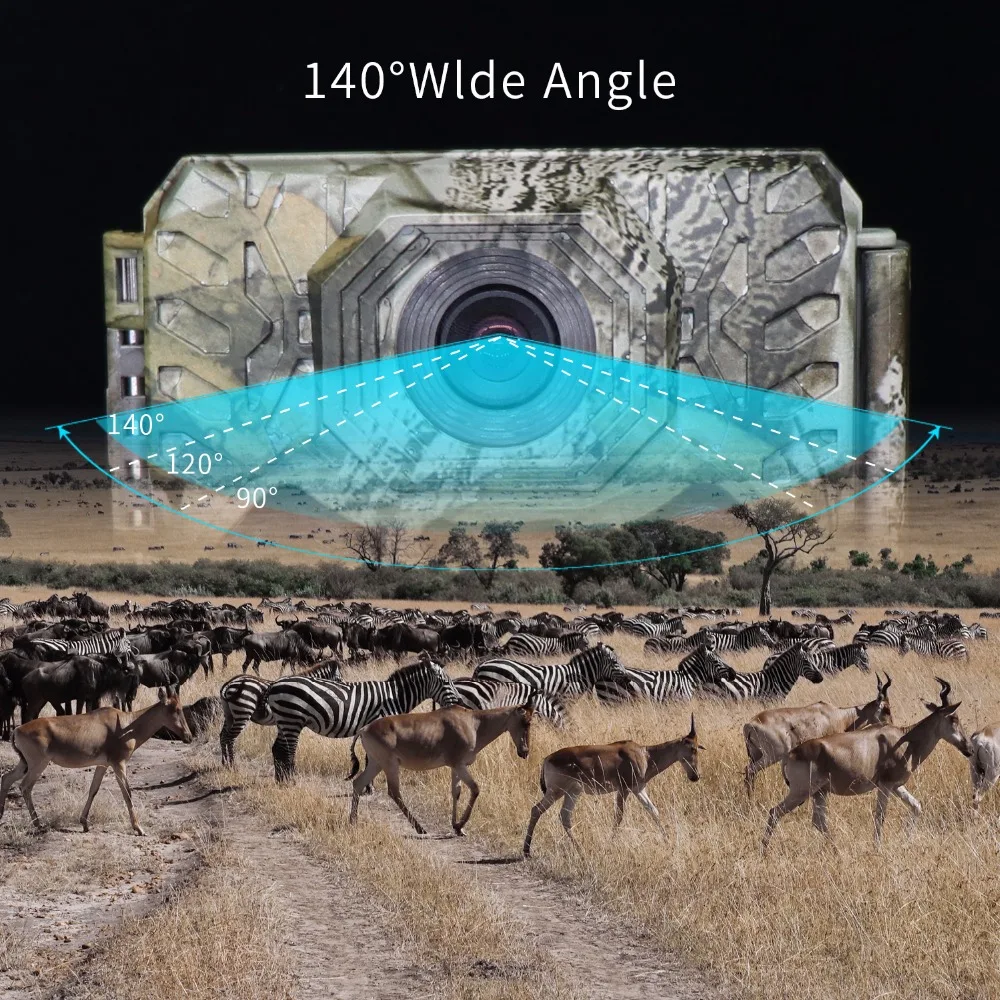 30MP IP68 широкоугольный 140 градусов HD 1080 P ИК-ПИР чувствительность игры Камера Водонепроницаемый охоты Камера долгого ожидания Trail камера