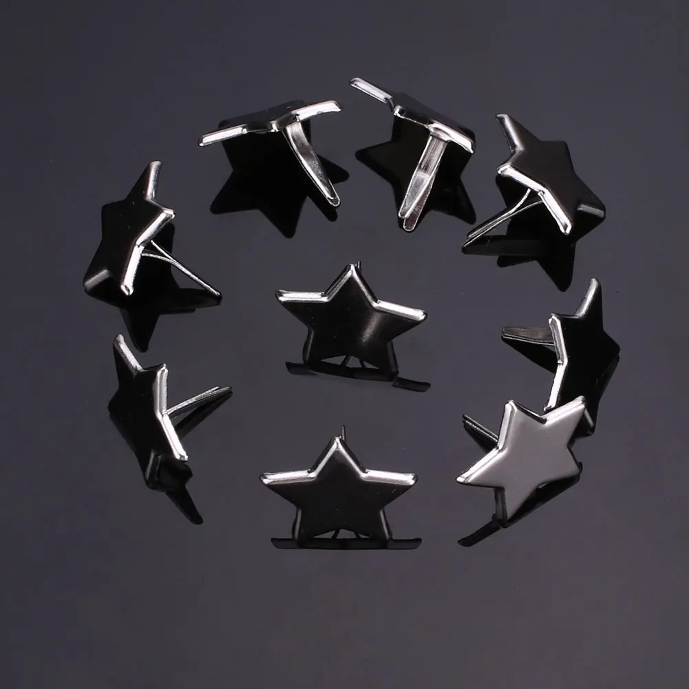 DIY 50PCS Silver Color Five Pointed Star Brads Embellishment Decoration