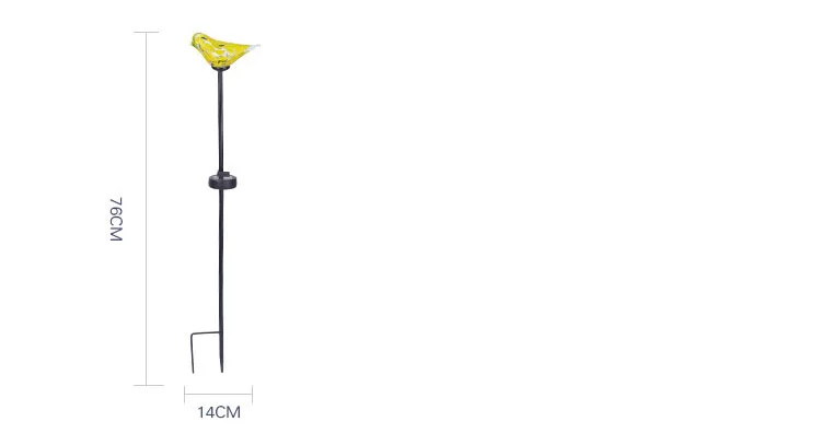 Синий желтый оранжевый Стекло птица солнечные панели светодиодный металлический свет Пейзаж сада Двор Путь Газон солнечные лампы